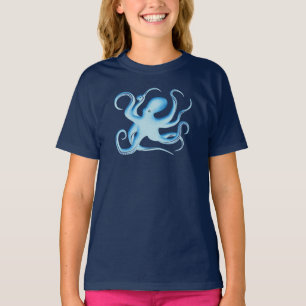 Silueta vectorial de la camiseta del pulpo azul