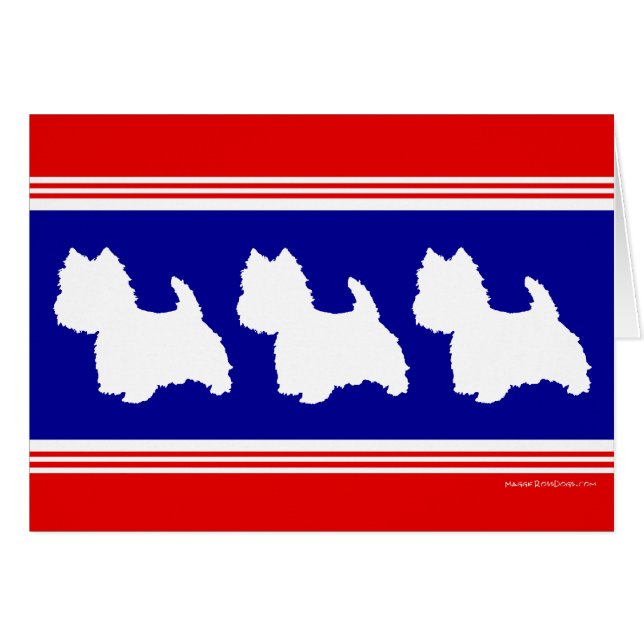 Silueta Westie Roja y Azul (Anverso (Horizontal))