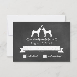 Siluetas de Basenji Respuesta de Boda RSVP
