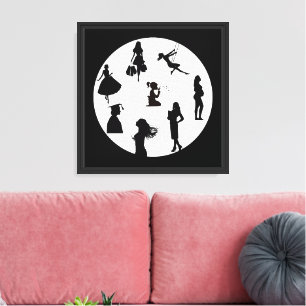Siluetas de Cuento de Hadas Arte de Pared de Luna