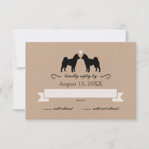 Siluetas de Shiba Inu Respuesta RSVP de Boda