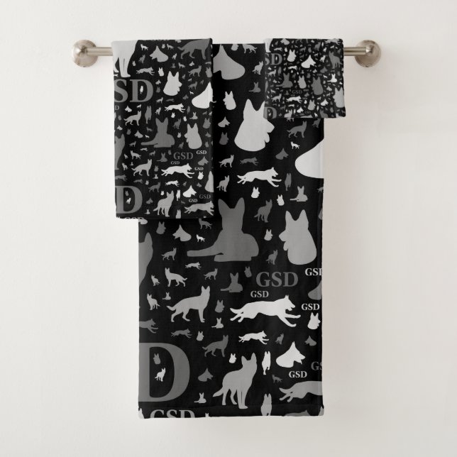 Siluetas del perro de pastor alemán - Grayscale (In situ)