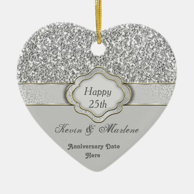 Silver 25.º ORNAMENTO DE REGALO ANIVERSARIO (Frente)