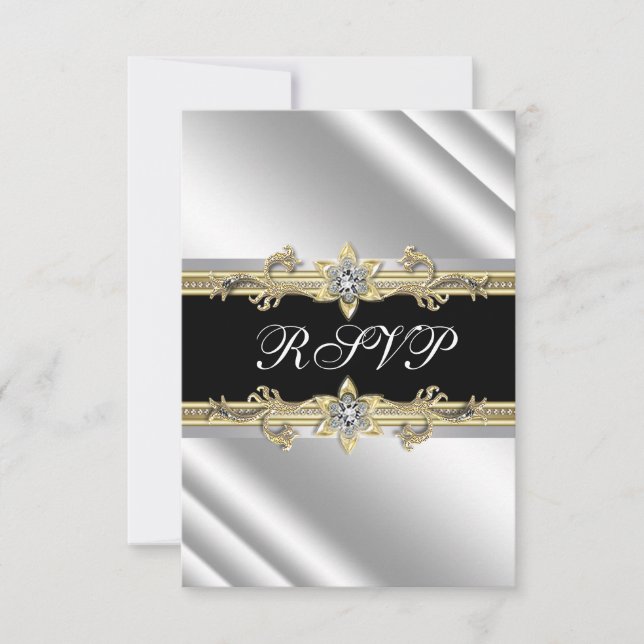 Silver Black and Gold RSVP (Anverso)