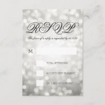 Silver Bokeh ilumina elegante matrimonio RSVP