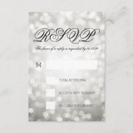 Silver Bokeh ilumina elegante matrimonio RSVP