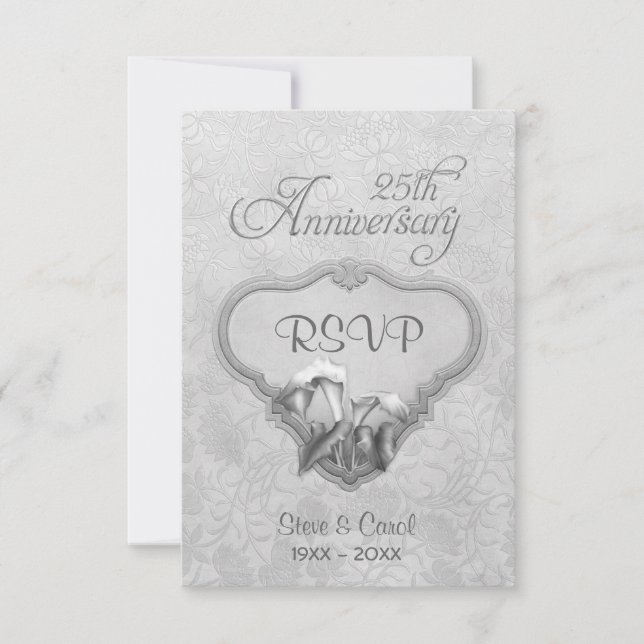 Silver Calla RSVP 25° aniversario Boda (Anverso)