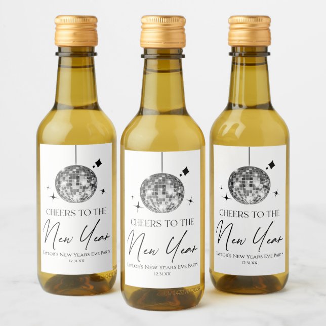 Silver Disco Ball Saluda al Fiesta de Nochevieja d (Botellas)