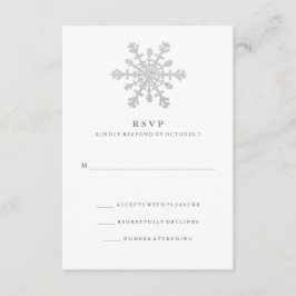 Silver Faux Purpurina Snowflake Wedding RSVP