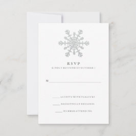 Silver Faux Purpurina Snowflake Wedding RSVP