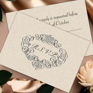 Silver Flourish Wedding RSVP