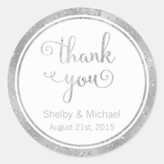 Silver Gracias Personalizado Texto Pegatina person