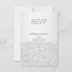 Silver Lace elegante respuesta de rsvp a todos los