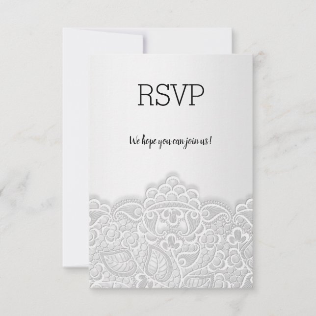 Silver Lace elegante respuesta de rsvp a todos los (Anverso)
