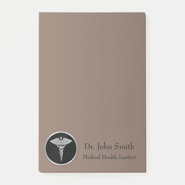 Silver Medical Caduceus - Notas Post-it® (Anverso)