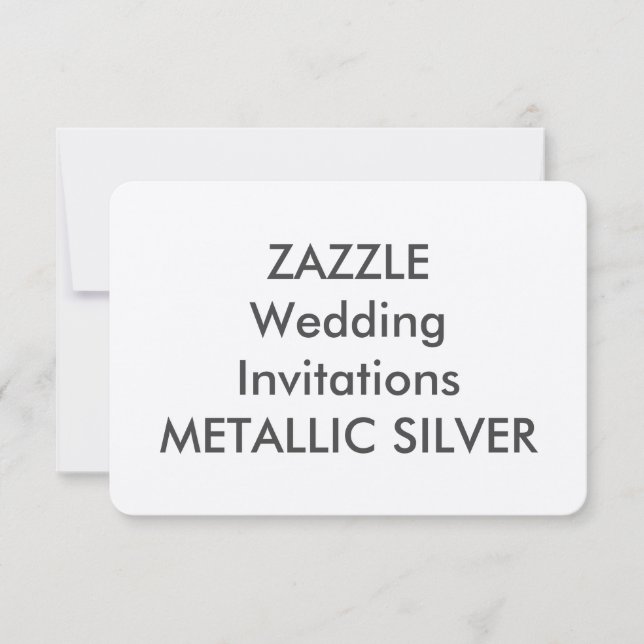 SILVER METÁLICO 5" x 3.5" Invitaciones a bodas (Anverso)