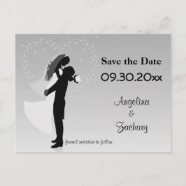 Silver Ombre Guardar la tarjeta postal del Boda de