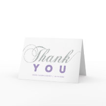 Silver & Purple | Tarjeta de agradecimiento modern
