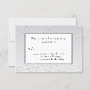 Silver Purpurina y Shine Wedding RSVP