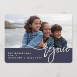 Silver Rejoice | Tipografía moderna azul con foto