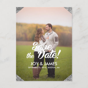 Silver Save the Date Invitación personalizada