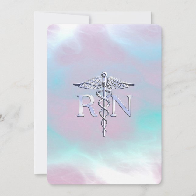 Silver Style RN Caduceus Medical Mother Pearl (Anverso)