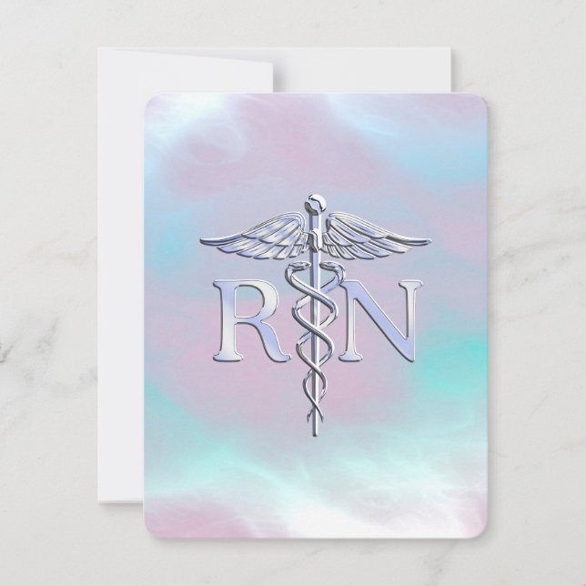 Silver Style RN Caduceus Medical Mother Pearl (Anverso)