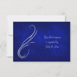 Silver Swirl Boda Azul brillante RSVP