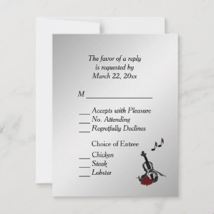 Silver Violin Music RSVP con opciones de Entree