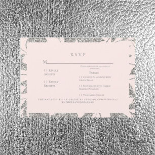 Silver y Pink Elegant Wedding RSVP