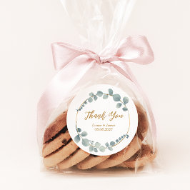 Silvery Watercolor Eucalyptus Boda Pegatina