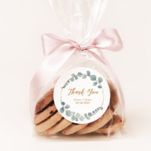 Silvery Watercolor Eucalyptus Boda Pegatina