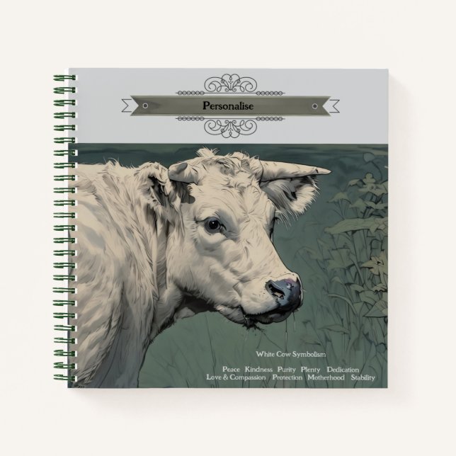 Simbolismo blanco de vaca moro Diario personal gri (Anverso)