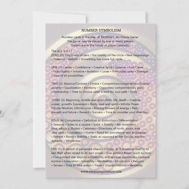 SIMBOLISMO del NÚMERO - invitación (Anverso)