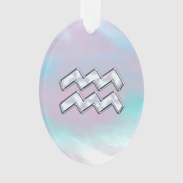 Símbolo acuario zodiaco en la decoración de la mad (Anverso)