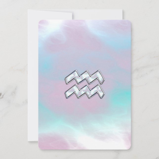 Símbolo acuario zodiaco en la madre de la nacre de (Anverso)