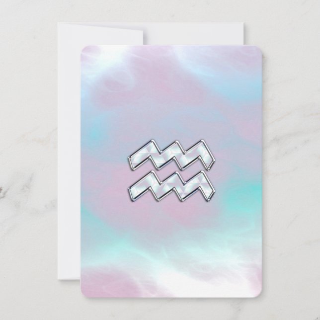 Símbolo acuario zodiaco en la madre de la nacre de (Anverso)