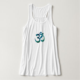 Símbolo Aqua & Green Om Flowe Yoga Tank Top