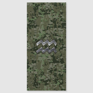 Símbolo Aquarius Zodiac en camuflaje digital verde