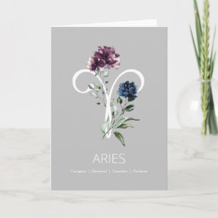Símbolo Aries Zodiac Tarjeta de cumpleaños
