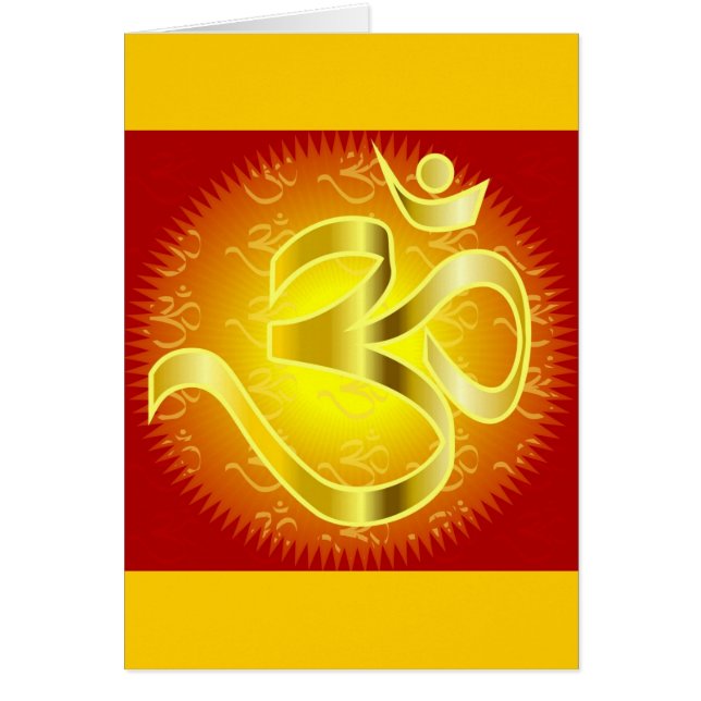 Símbolo Aum u Om en amarillo y rojo (Frente)