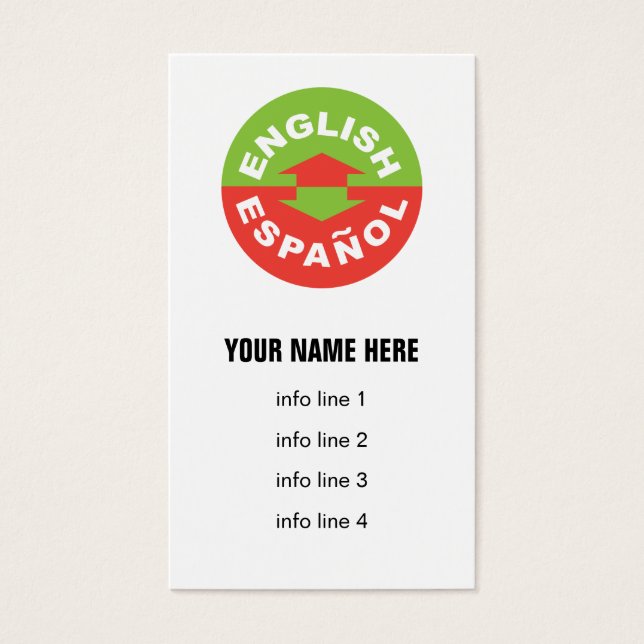 Símbolo bilingüe inglés español (Frente)