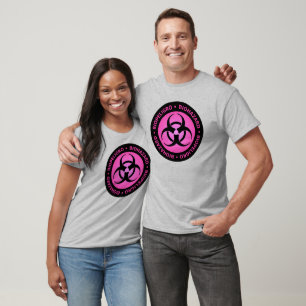 Símbolo biológico bilingüe rosado de la camiseta