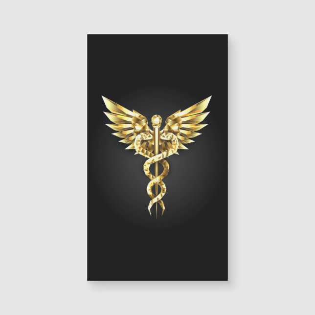 Símbolo Caduceo Poligonal Dorado (Anverso)