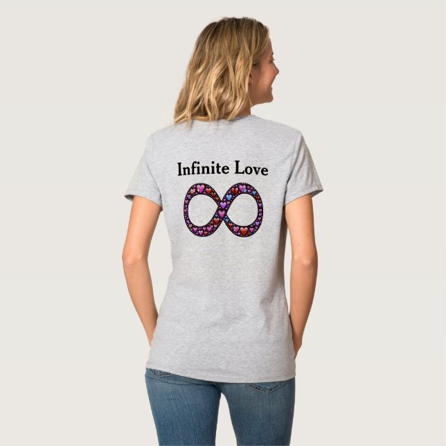 Símbolo de amor 2 infinito camiseta (Reverso completo)