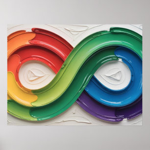 Símbolo de autismo con infinito arcoiris arte abst