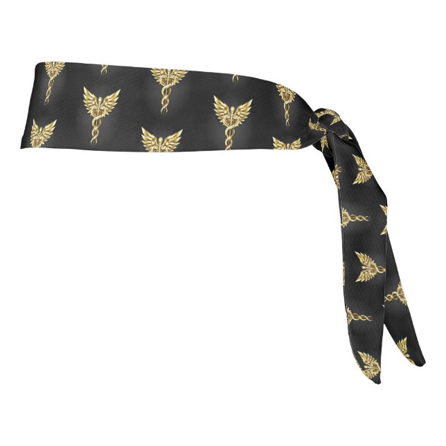 Símbolo de caduceo poligonal dorado (Girar 90)