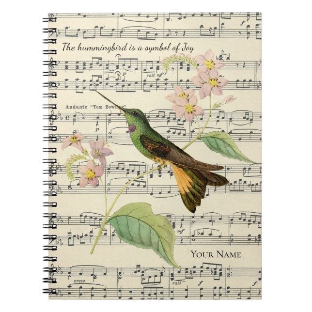 símbolo de colibrí del cuaderno de gratitud (Frente)