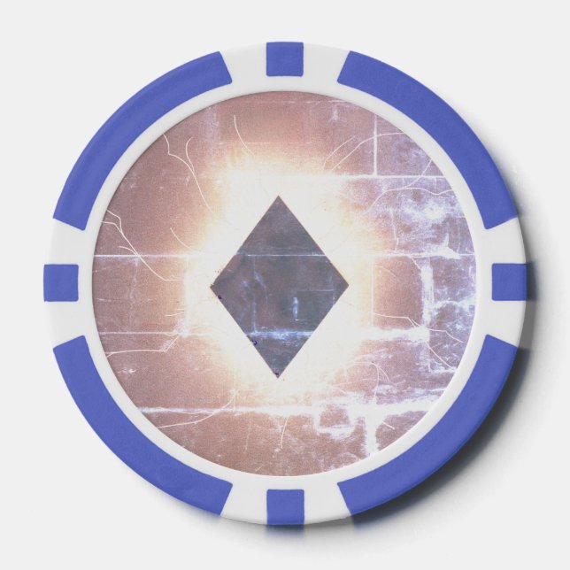 Símbolo de ficha de póquer de diamante de mano cal (Anverso)