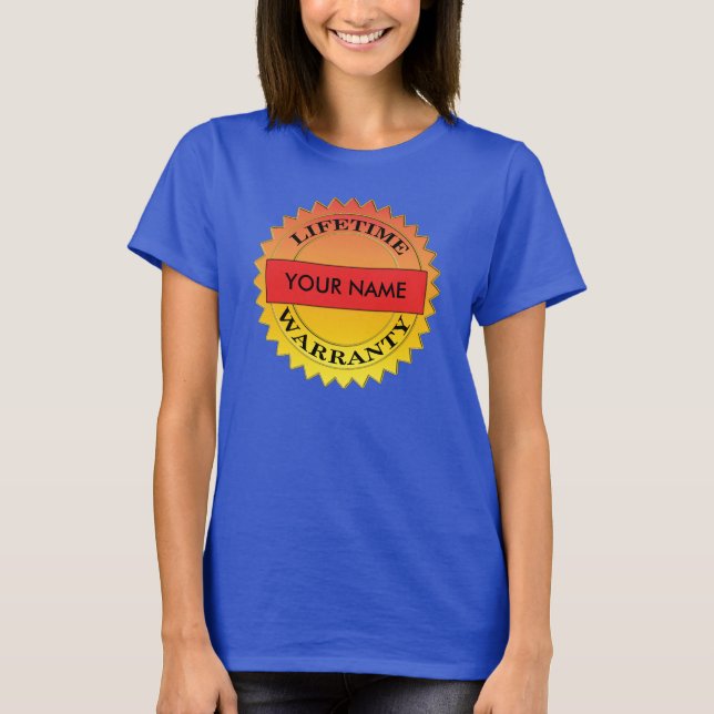 Símbolo de garantía de por vida Su nombre Camiseta (Anverso)